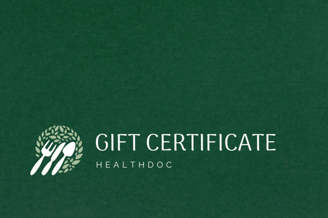 Evidence-based Nutritionist And Dietitian Services Offer In Green Gift Certificate Šablona návrhu