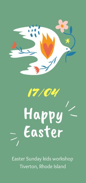 Easter Celebration Announcement with Dove of Peace Flyer DIN Large Design Template