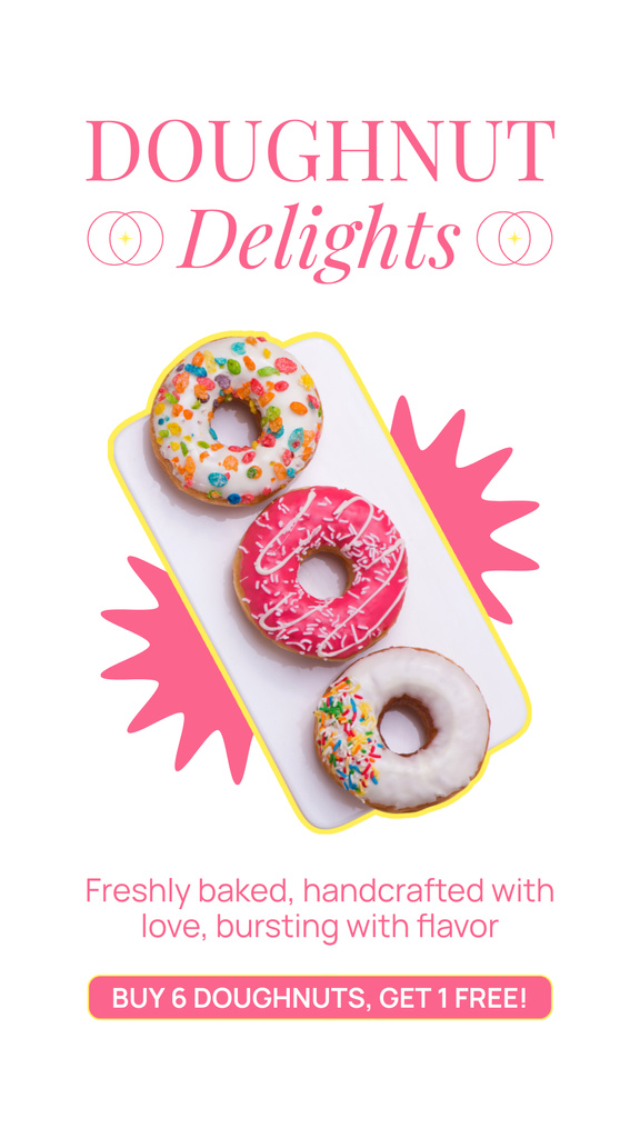 Modèle de visuel Shop of Doughnut Delights Ad - Instagram Story