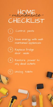 Home Maintenance Tips on Orange Graphic Design Template