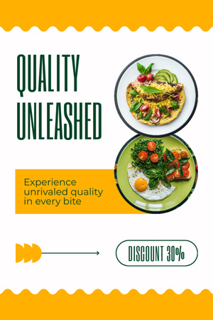 Designvorlage Fast Casual Restaurant-Werbung mit Salat und Eiern auf dem Teller für Tumblr