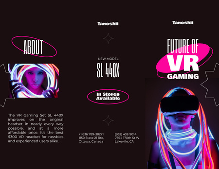 Platilla de diseño Gaming Gear Ad with Bright Neon Lights Brochure 8.5x11in