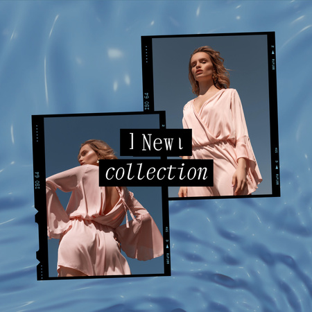 Designvorlage Fashion Ad with Woman in Tender Dress für Animated Post