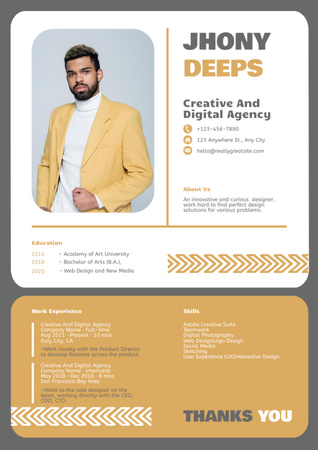 Plantilla de diseño de Working Experience in Creative Digital Marketing Agency Resume 