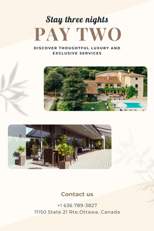 Ontwerpsjabloon van Tumblr van Luxe hoteladvertentie met stijlvolle buitenkant