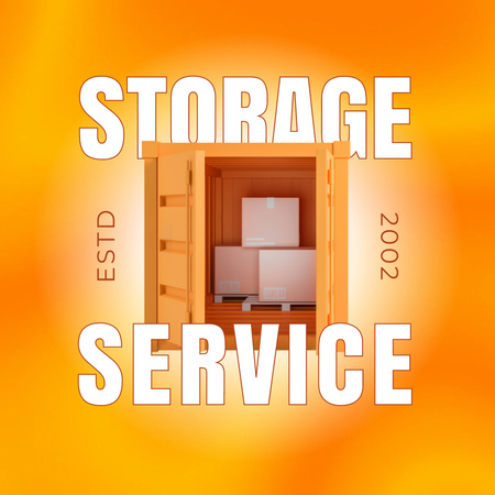 Reputable Storage Service Promotion In Orange Animated Logo Design Template