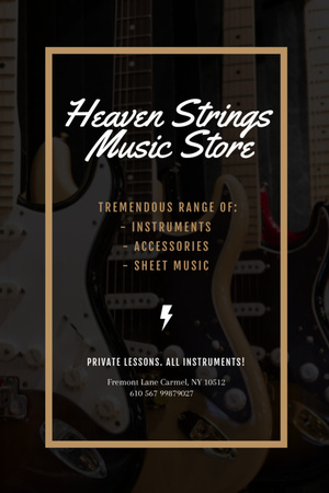 Modèle de visuel Guitars in Music Store - Invitation 6x9in