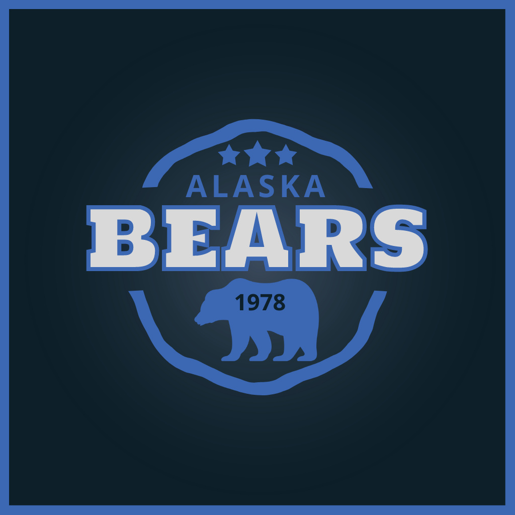 Sport Team Emblem with Bear on Blue Logo Šablona návrhu