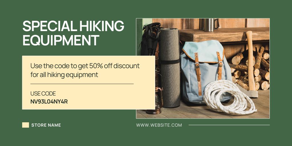 Hiking Equipment Sale Offer Twitter Modelo de Design