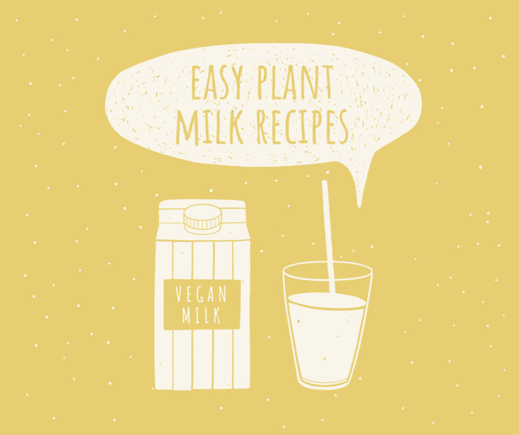 Template di design Vegan Concept with Plant Milk Facebook