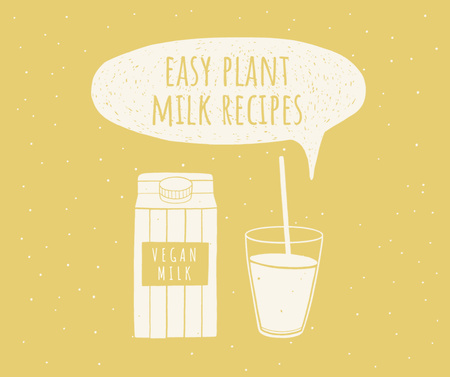 Vegan Concept with Plant Milk Facebook Design Template