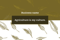 Wheat Ears Illustrated Pattern and Agriculture Phrase