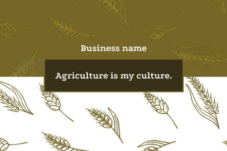 Wheat Ears Illustrated Pattern About Agriculture Postcard 4x6in Design Template