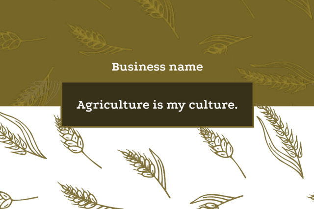 Wheat Ears Illustrated Pattern and Agriculture Phrase Postcard 4x6in Design Template