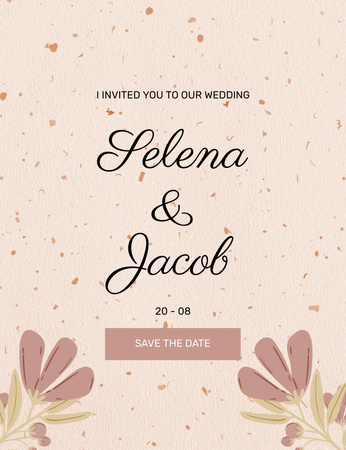 Welcome to Beautiful Wedding Invitation 13.9x10.7cm Design Template