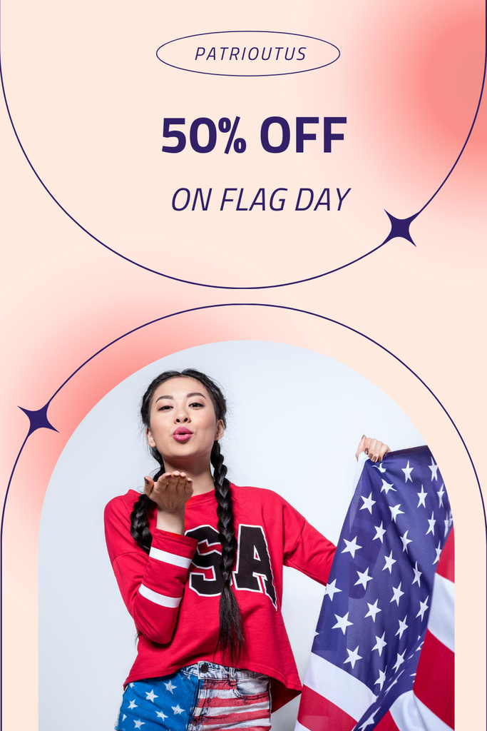 Platilla de diseño USA Flag Day Sale Pinterest