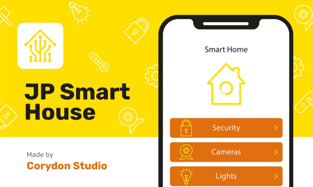 Ontwerpsjabloon van Gallery Image van Product Hunt Launch Ad Smart Home App on Screen