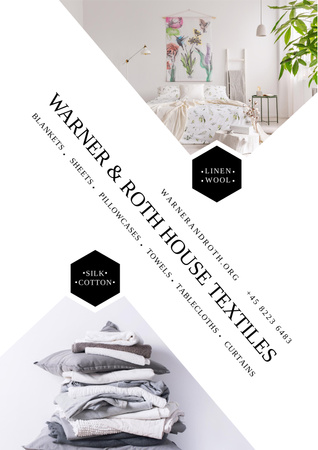 Modèle de visuel Home Textile Offer with Cozy bedroom - Poster