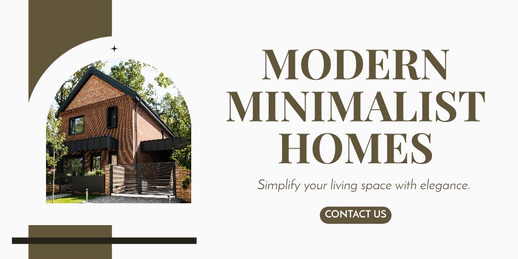Ontwerpsjabloon van Twitter van Modern Minimalist Homes By Architectural Bureau Offer