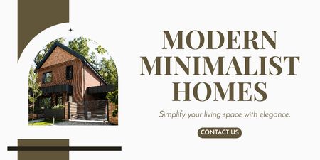 Oferta de casas minimalistas modernas do Architectural Bureau Twitter Modelo de Design