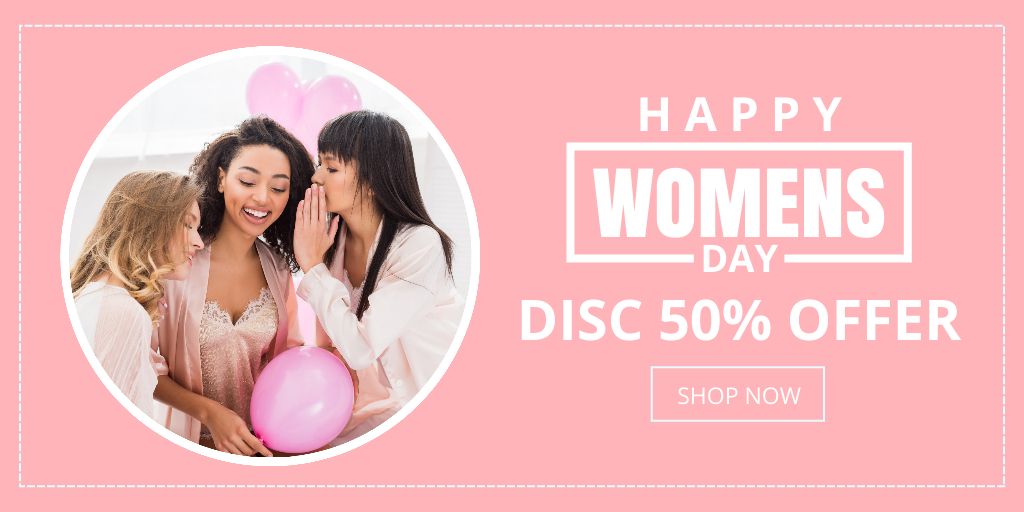 Platilla de diseño Offer of Discount on International Women's Day Twitter