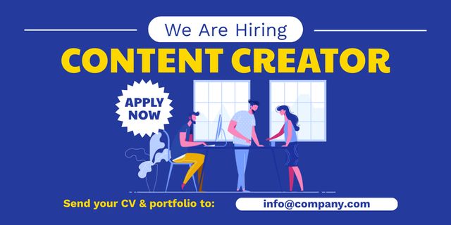 Content Creators Are Needed in Our Company Twitter Šablona návrhu