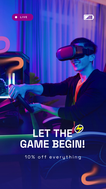 Game With VR Glasses Sale Offer TikTok Video Modelo de Design