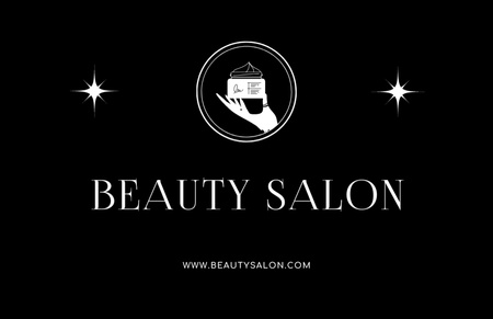 Beauty Salon Offer in Black Business Card 85x55mm Design Template