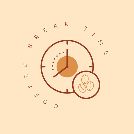 Coffee Break Time Ad Logo Design Template