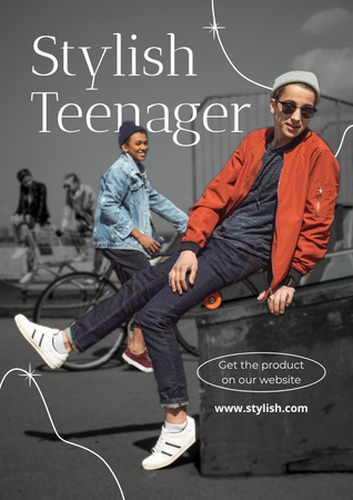 Designvorlage Stylish Teenager für Poster