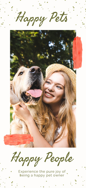 Ontwerpsjabloon van Snapchat Moment Filter van Happy Woman in Hat with Her Favorite Dog