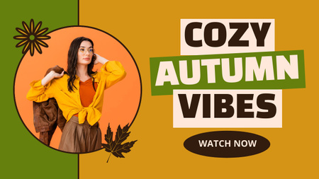 Designvorlage Gemütliche Herbststimmung in der neuen Vlogger-Folge für Youtube Thumbnail