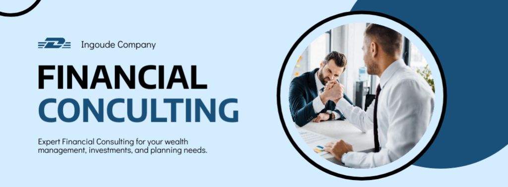 Businessmen on Financial Consulting Facebook cover – шаблон для дизайна