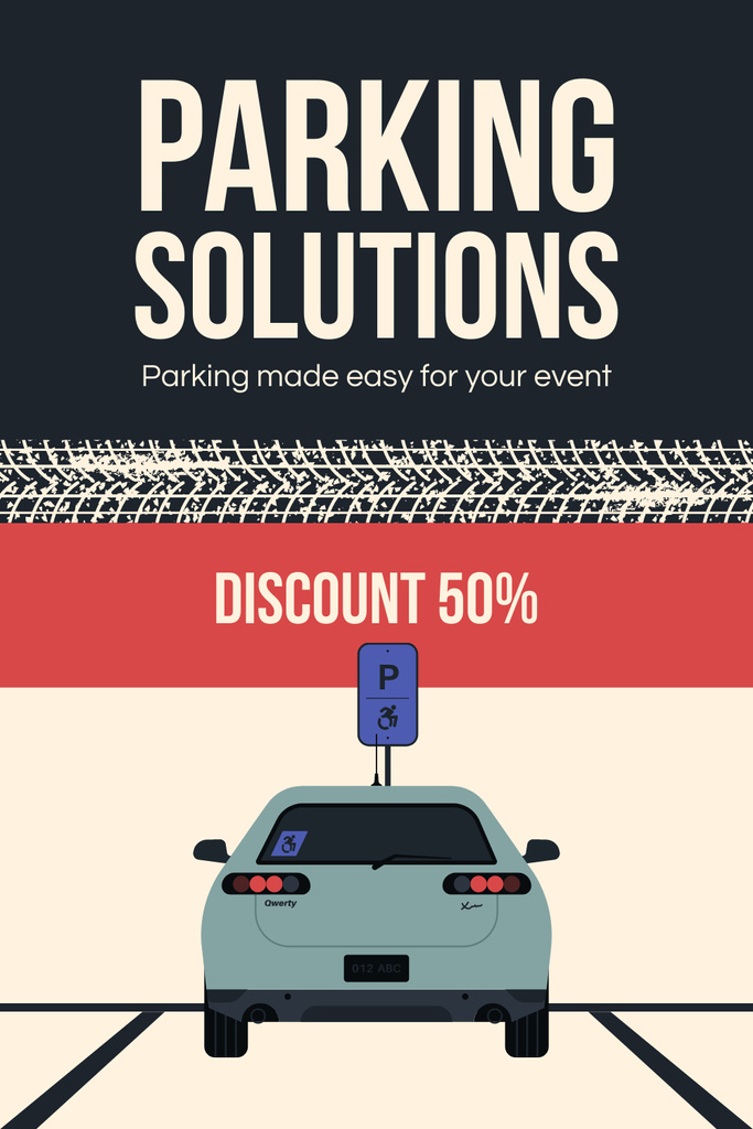 Discount on Parking Lot for Cars Pinterest Design Template