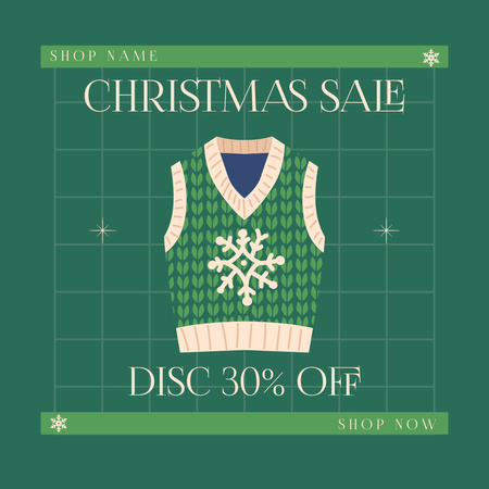 Christmas Discount Warm Clothing Instagram AD Tasarım Şablonu