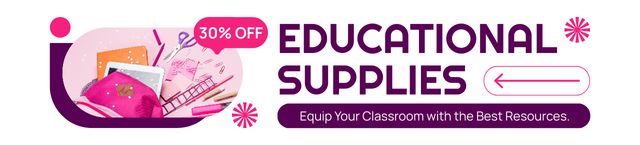 Ontwerpsjabloon van Ebay Store Billboard van Educational Supplies Offer with Discount