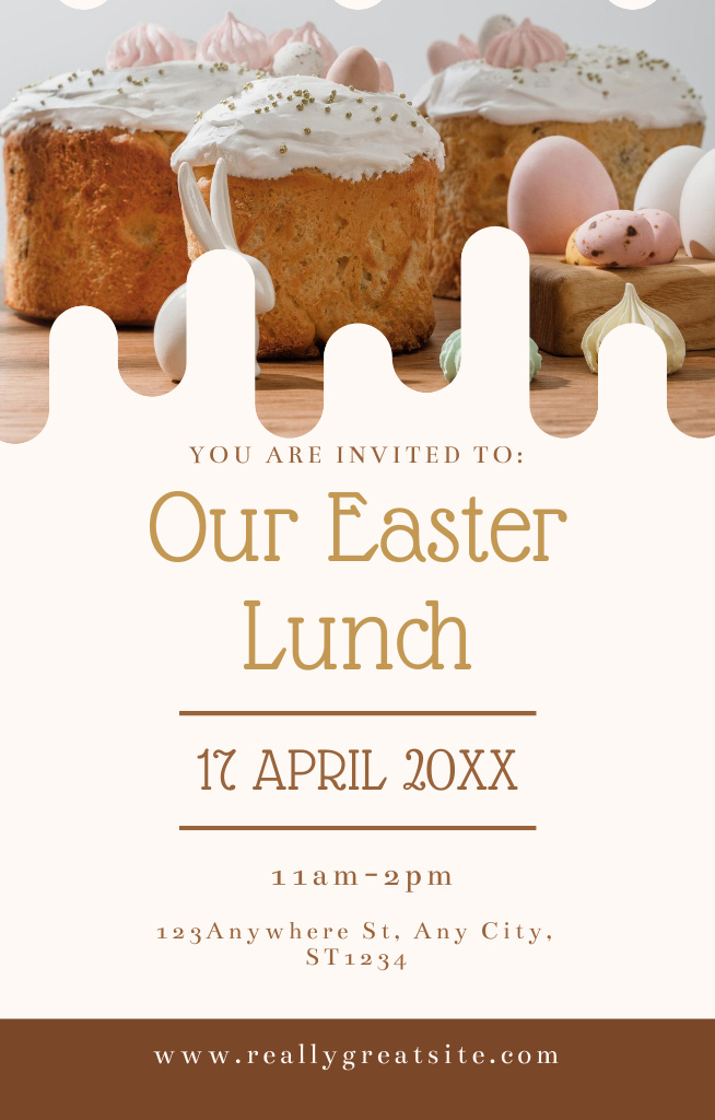 Plantilla de diseño de Easter Lunch Special Offer Invitation 4.6x7.2in 