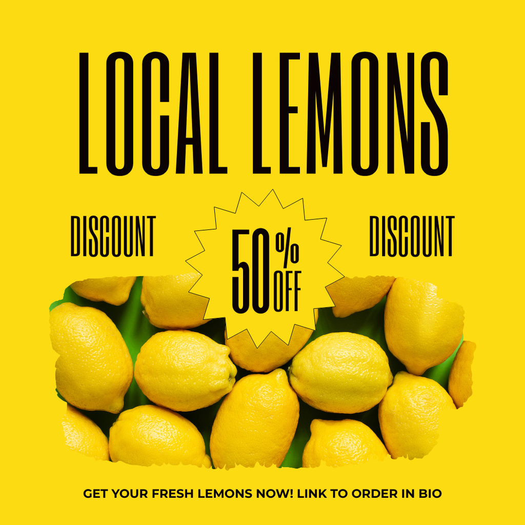 Offer Discounts on Local Lemons Instagramデザインテンプレート