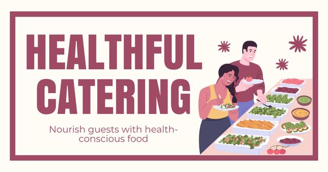 Ontwerpsjabloon van Facebook AD van Catering Service for Health and Happiness