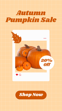 Designvorlage  Autumn Pumpkin Sale für Instagram Story