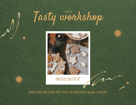 Cookies Baking Workshop Announcement Invitation 13.9x10.7cm Horizontal Design Template