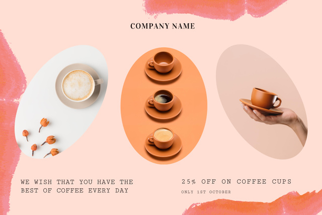 Yummy Cappuccino For World Coffee Day Celebration Mood Board Tasarım Şablonu
