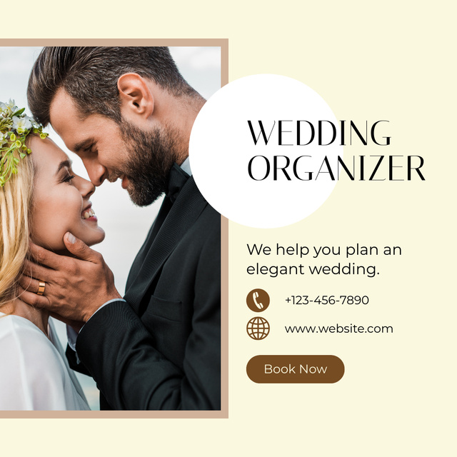 Wedding Organizer Service Offer with Lovers Instagram Tasarım Şablonu