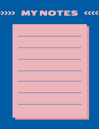 Minimalist Personal Daily Planner In Pink With Arrows Notepad 107x139mm Design Template