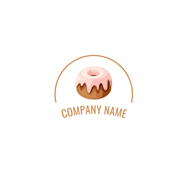 Bakery Emblem with Fluffy Donut Animated Logo Tasarım Şablonu