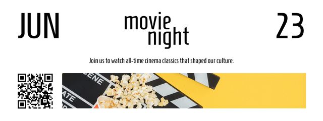Movie Night Announcement Ticket tervezősablon