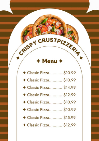 Anúncio de preço da pizzaria Menu Modelo de Design