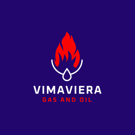 Gaz ve Petrol Amblemi Logo Tasarım Şablonu