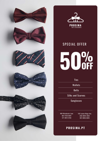 Platilla de diseño Men's Accessories Sale with Bow-Ties in Row Poster US