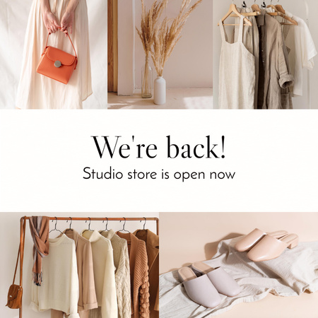 New Collection of Stylish Clothes Announcement Animated Post Design Template